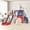 Blue, variant on 12 in 1 Toddler Slide, NEORIVER Kids Indoor Slide for Toddlers 1-3 Years Old, Toddler Indoor Playground with Drawing Board, Golf Set, Ring Toss, Basketball Hoop and Storage
