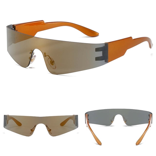 Rimless Sunglasses for Everyone - Stylish Punk Design with Colorful Tile Pattern for Fashionable Eye