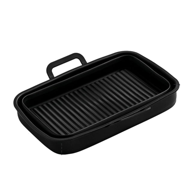 Bewildely Bandeja para freidora, para hornear, suministros para hornear, tamaño compacto, superficie lisa de larga duración, accesorios para el Cocina y Comedor Negro