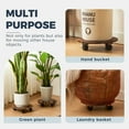 thumbnail image 3 of Bamworld Plant Caddy with Wheels 2 Pack Plant Stand 12in Rolling Planter Caddy with Swiveling and Lockable Caster for Indoor Outdoor Patio Plant Dolly Wood Wheeled Mobile Roller, 3 of 5