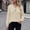 Beige, variant on Women's Solid Color Loose V-Neck Button Front Blouse, Comfortable daily office wear for city sightseeing and casual coffee outings Army Green XXL
