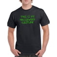 thumbnail image 2 of "This Is My Halloween Costume" Phrase in green Men Black T-Shirt, Male x-Large, 2 of 4