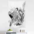 thumbnail image 1 of Dragon Tapestry, Tattoo Style Traditional Winged Creature with Ornamental Pattern, Fabric Wall Hanging Decor for Bedroom Living Room Dorm, 5 Sizes, Black White, by Ambesonne, 1 of 1