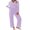 Lilac, variant on Ekouaer Womens Pajamas Set Cotton Long Sleeve Button Down Sleepwear Top and Long Pants Set Soft 2 Piece Pjs Lounge Set