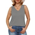 thumbnail image 5 of UVN V Neck Tank Tops for Women Summer Sleeveless Shirts Casual Tank Loose Fit Flowy Tunic Tops, 5 of 10