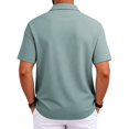 thumbnail image 6 of Polo Shirts for Men Short Sleeve Solid Color Pique Knit Classic Collared Shirts Men's Golf Shirts Casual Work Shirts Green S, 6 of 6