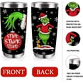thumbnail image 3 of Merry Christmas Tumbler with Lid and Straw Xmas Red Green Leopard Stainless Steel Travel Coffee Cup, Funny Christmas New Year Mug Gifts, 20oz Double Wall Vacuum Insulated Tumbler, 3 of 6