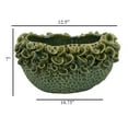 thumbnail image 5 of Nina Decorative Bowl, Textured Green Ceramic, Abstract Floral 13 Inch, 5 of 5