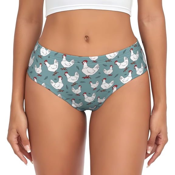 Womens Underwear - Farm Birds No Show Seamless Underwear for Women, Stretch Women's Panties, Hipster Soft Comfort Ladies Panties Bikini Underwear Briefs
