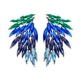 thumbnail image 2 of Ziurtnc 1 Pair Feather Studded Wings Shape Ear Studs Personalized Colorful Glass Women Stud Earrings Fashion Jewelry Gift, 2 of 8
