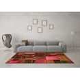 thumbnail image 3 of Ahgly Company Indoor Round Oriental Orange Modern Area Rugs, 7' Round, 3 of 4