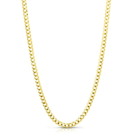 14K Yellow Gold 24in 4.7mm Comfort Curb Chain with Lobster Clasp