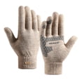 thumbnail image 2 of Men's Winter Knitting Warm Plush Riding Wool Gloves, 2 of 4