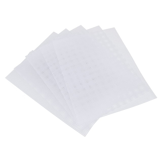Plastic Mesh, Easy To Cut 5 Pcs 33.5x26cm Plastic Mesh Canvas Sheet Multi Purpose with 4 Needles for Embroidery