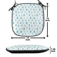 thumbnail image 5 of Blue and White Chair Seating Cushion Set of 2, Watercolor Drip Drops Pattern in Various Sizes Terrain Humidity Zone Sign, Seat Pads for Office with Anti-slip Backing, 16"x16", Blue White, by Ambesonne, 5 of 7