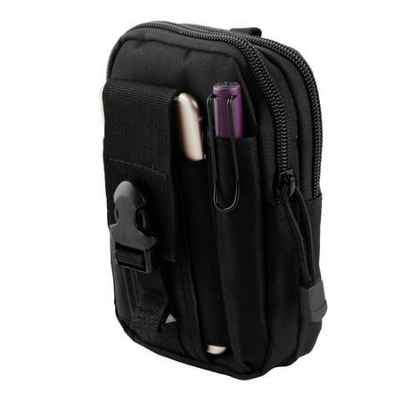 - LG K20 Plus Pouch - Tactical EDC MOLLE Utility Gadget Holder Pack Belt Clip Waist Bag Phone Carrying Holster - (Black) and Atom Cloth for LG K20 Plus