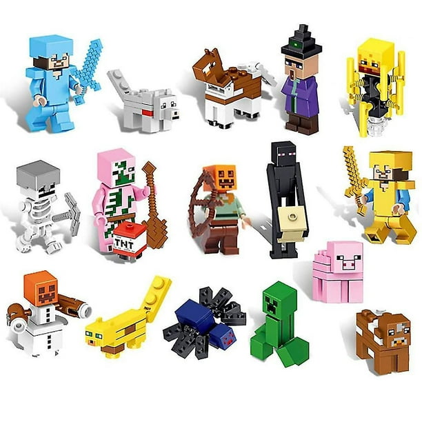 16 pièces Minecraft figurines ensemble figurine figurines enfants