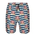 thumbnail image 3 of Wukai Popcorn Print Beach Trunks with Compression Liner Swimsuit Quick Dry Beach Sports Shorts with Pocket-Small, 3 of 7