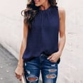 thumbnail image 4 of Yyeselk Tank Tops for Women Casual Mock Neck Sleeveless Tunic Shirts Trendy Pure Color Lightweight Summer Blouses Comfy Dark Blue XXL, 4 of 7
