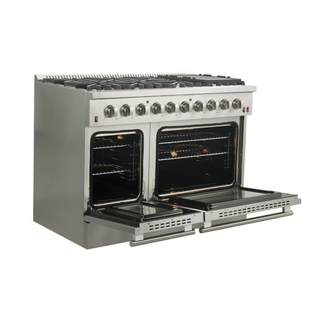 Forno Appliances - Galiano Alta Qualita 6.58 Cu. Ft. Freestanding Double Oven Gas Range with Convection Oven - Stainless Steel