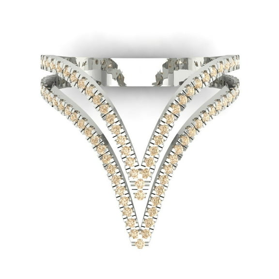 Statement Engagement Ring for Women - 0.525ct Natural Morganite in 18K White Gold Promise Ring