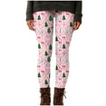 thumbnail image 2 of Fengqque Womens High Waist Workout Leggings Christmas Gym Christmas tree Printed Tummy Control Yoga Pants with Pockets Pink XL(XL), 2 of 6