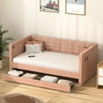 thumbnail image 4 of VECELO Upholstered Daybed with Storage, Twin Size Daybed, Brown, 4 of 10
