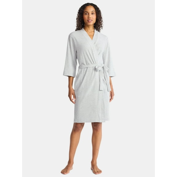 Lissome Women's and Women's Plus Size Waffle Knit Wrap Robe, Sizes S-4X