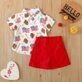 thumbnail image 2 of Toddler Boy Outfits Baby Boys Shorts Clothing Set Kids Spring Summer Cotton Cute Printed Short Sleeved Training 3 6 12 18 24 Months 3T Outfits&Set New Born Clothes for Twins 2PCS, 2 of 7