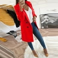 thumbnail image 3 of Red Solid Color Jackets, Polyester Women's Plus Size Jackets, Woman Long Wool Coat Elegant Blend Coats Slim Female Long Coat Outerwear Jacket, XXL, 3 of 5