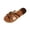 Brown, variant on HomeDM Women's Flats Sandals Open Toe Slip On Dressy Strappy Slide Sandals for Summer Beach, White Size 7.5