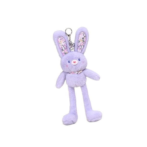 Llavero de peluche de conejito, portátil, ideal como recuerdo de fiesta o regalo de cumpleaños para niños y mujeres. Púrpura