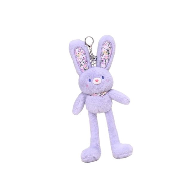 Llavero de peluche de conejito, colgante portátil para mochila, ideal para novias, mujeres y niños. Púrpura