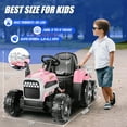 Funcid 12V Kids Ride on Tractor with Trailer 7AH Battery Powered