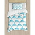 thumbnail image 3 of Ambesonne Sea Animals Dolphin Figures with Leaf Ornamentals Abstract Art Playful Fish Duvet Cover Set, 3 of 3