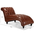 thumbnail image 4 of Cfowner Button-Tufted Chaise, Lounge Chair & Indoor Leisure Sofa Couch for Living Room, Brown, 4 of 7