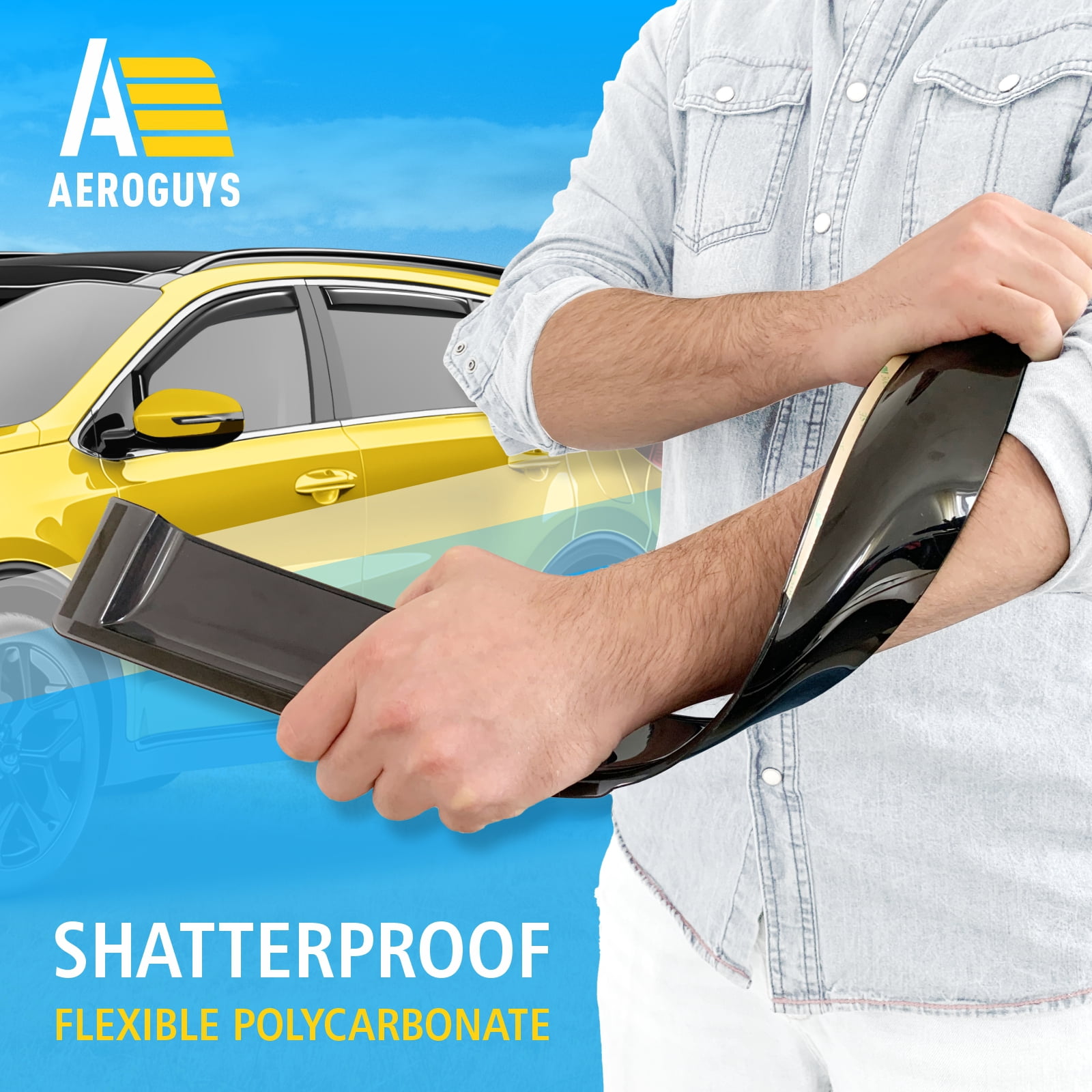 AEROGUYS in-Channel Window Deflectors Extra Durable Window Visors Rain Guards Fit for Kia Sportage 2017-2022, Sun Visors, Wind Deflectors, Vent Visors, Car Accessories - 4pcs. AG0090