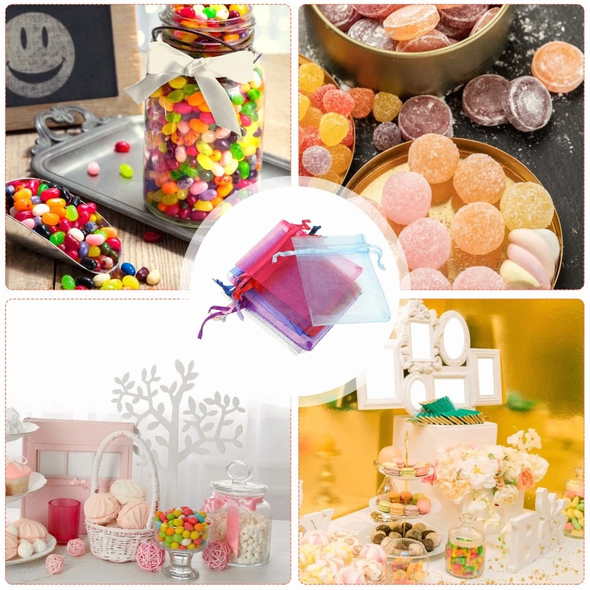 BUTTERFLY- 100 Pcs Gift Bag Shopping Travel Party Favor Bags Mini Drawstring Pouch