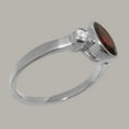 thumbnail image 3 of LBG British Made 9k White Gold Natural Garnet & Diamond Womens Engagement Ring - 33 size options - Size 6, 3 of 6