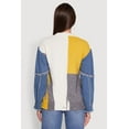 thumbnail image 5 of Womens Daisy Color Blocked Denim Sleeve Sweater, 5 of 5
