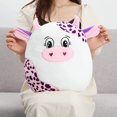 thumbnail image 3 of MorisMos 14'' Cow Plush Toy Pillow with Leopard Print and Cute Face, 3 of 8