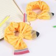thumbnail image 4 of Xinwanna Women Hair Rope Yellow Striped Pencil Bowknot Decor Hair Tie Back-to-School Teachers Students Hair Accessories (Type A), 4 of 13