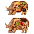 thumbnail image 3 of Highland Cow Wooden Charcuterie Board, Rustic Farmhouse Serving Board with Compartments, Unique Shaped Appetizer Platter for Cheese, Meat, Fruit & Snacks (Style C), 3 of 9