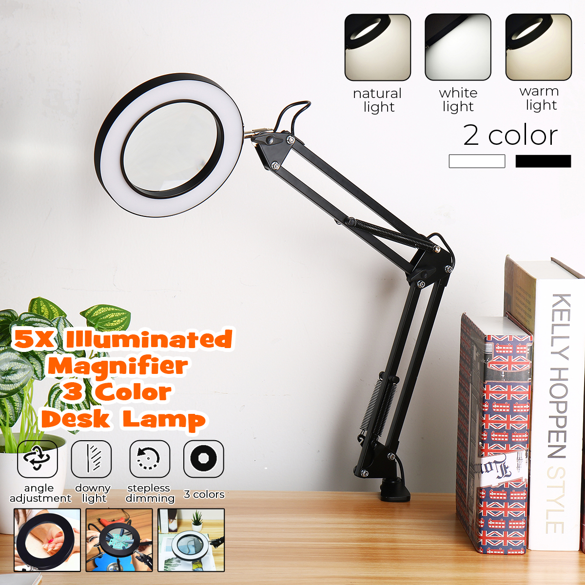 5X Magnifying Light Lamp Floor LED Hobby Salon Makeup Beauty Nail Bar