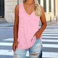 thumbnail image 2 of BLVB Womens Plus Size Tank Tops Summer Sleeveless V Neck T Shirts Casual Loose Fit Side Slit Basic Tees Tunic Tops, 2 of 6