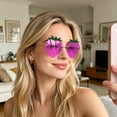 thumbnail image 4 of AJGRHE Strawberry Shape Sunglasses Retro Trendy Fun Sunglasses for Women Men Christmas Decorations Party Favor Purple, 4 of 4