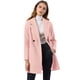 thumbnail image 3 of Abrigos de invierno raglán cruzados con solapa con muesca para mujer Rosa claro S, 3 of 6