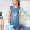 thumbnail image 4 of Fotbe Snowflakes1 Vestido de Dormir para Niñas de 3 a 10 Años, Mangas Cortas, Estilo Princesa, Pijama Camisón con Mangas Voladas-Medium, 4 of 6