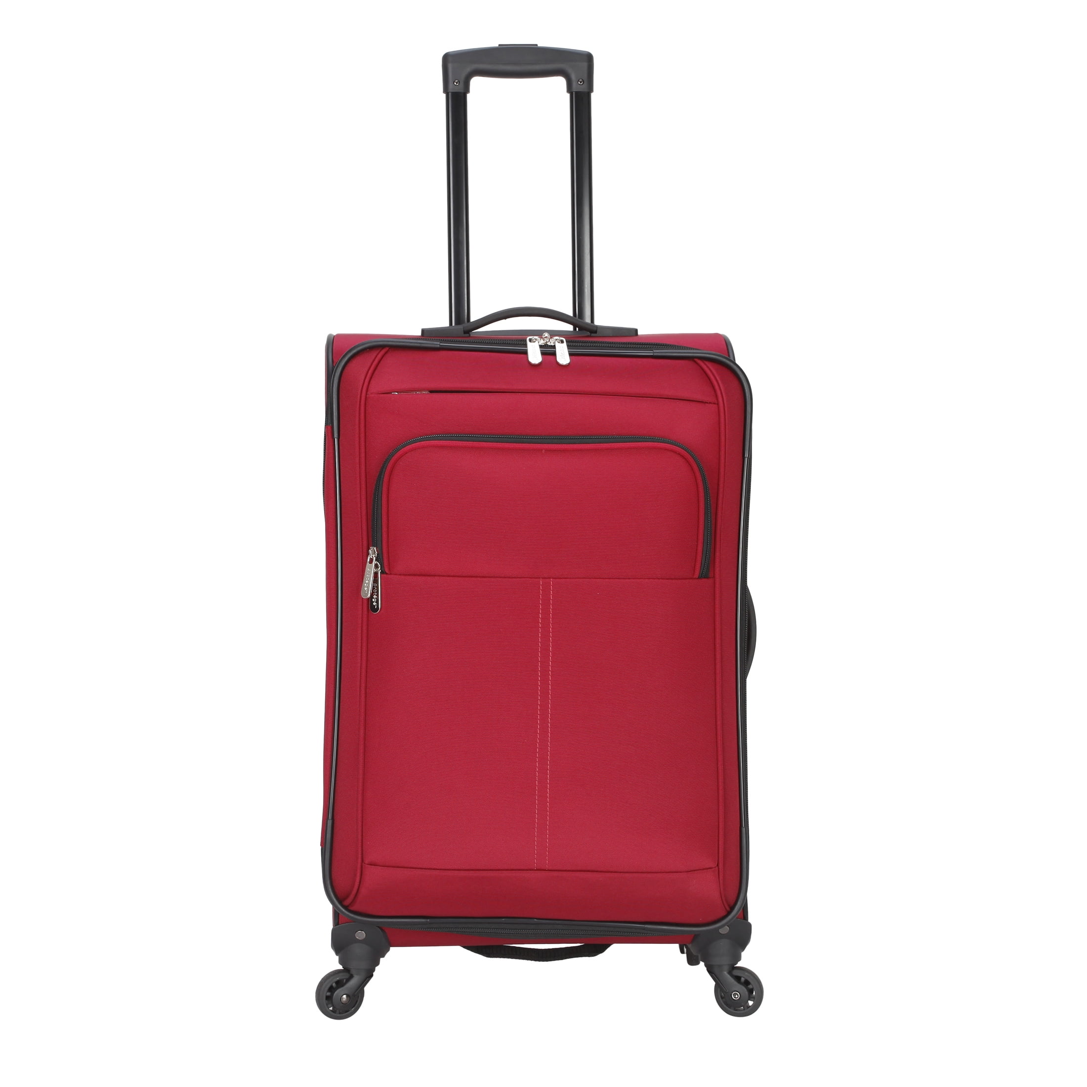 Protege 7-Piece Softside Luggage Set with Spinner Wheels and Divider Pockets, Includes Checked Bags and Carry-On, Merlot Red