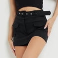 thumbnail image 6 of Sngxgn Women's High Waisted A-Line Wrap Skirt Mini Skirt(Black,M), 6 of 6